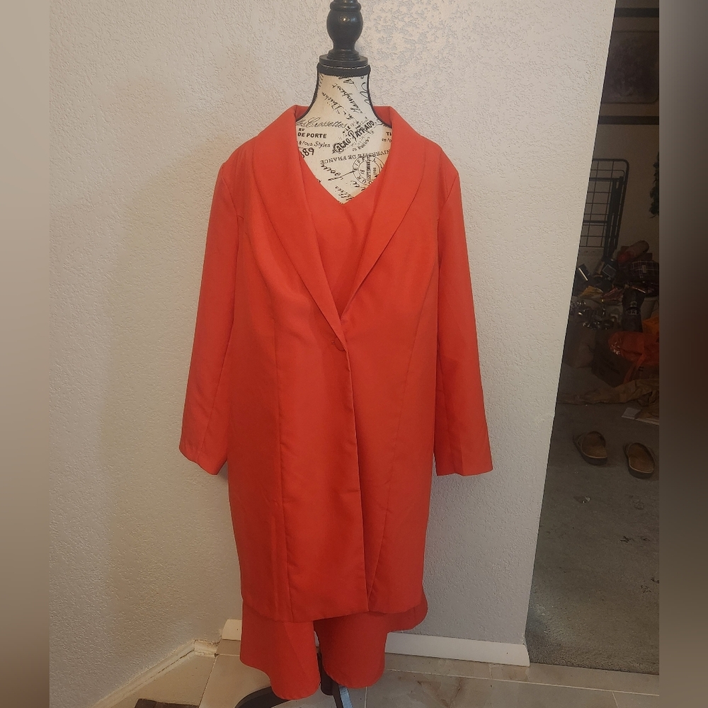 Roaman's Vibrant Red 2 Piece Jacket Dress